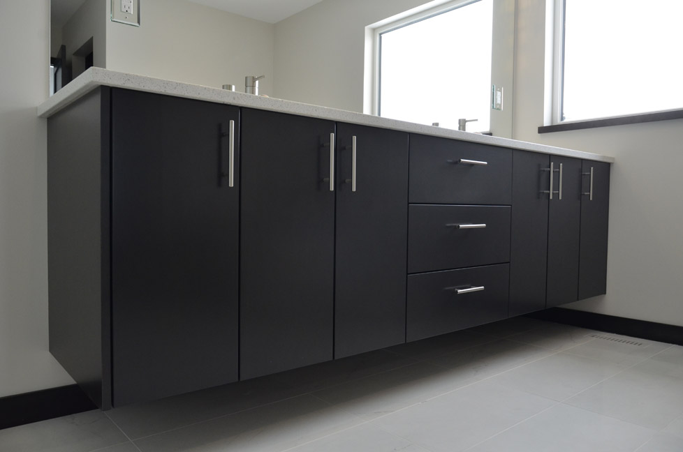 Sleek Flat Black Cabinets 12